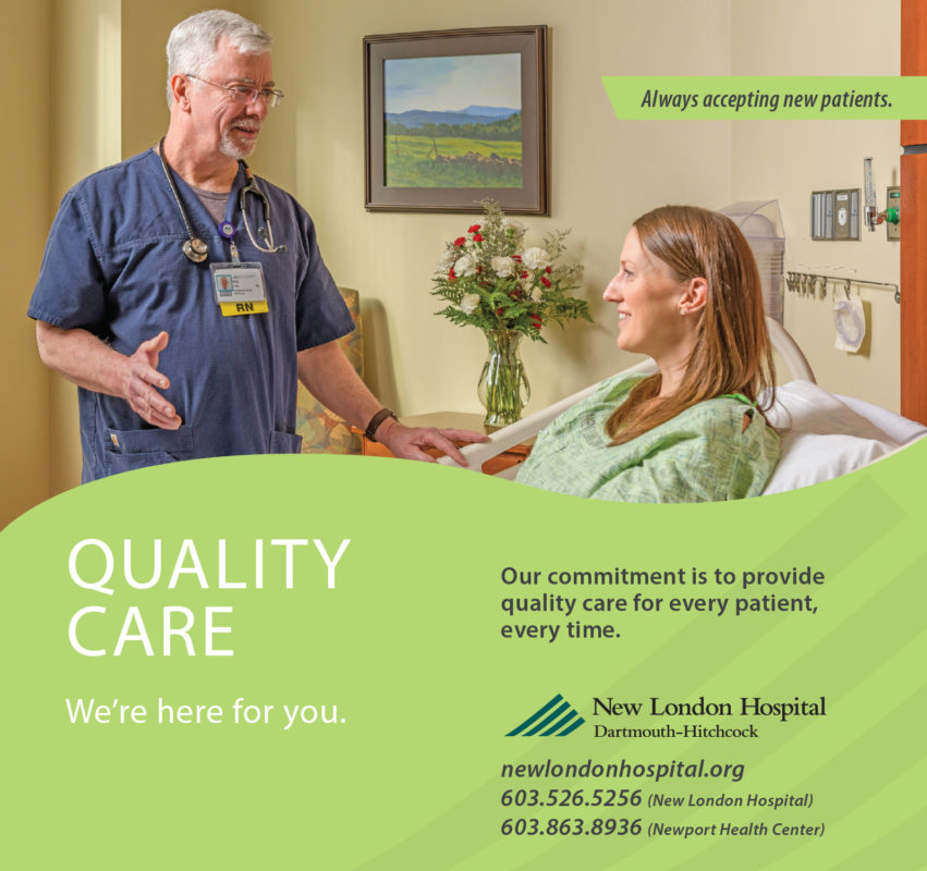 A New London Hospital print ad highlighting the quality of their care