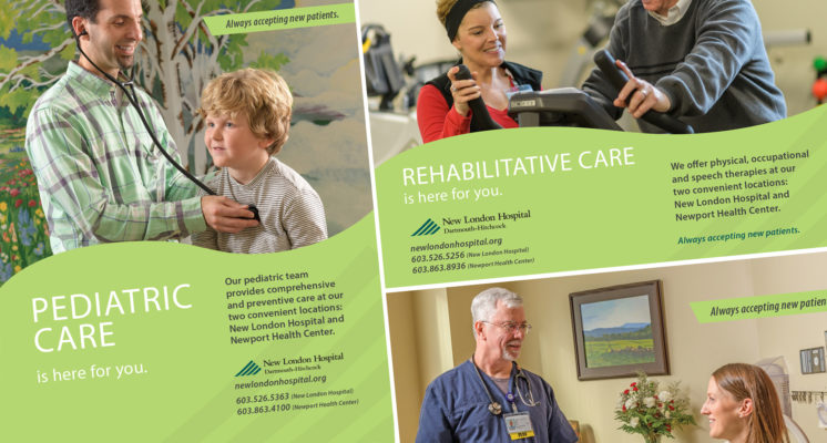 Some of the ads Sullivan Creative created for New London Hospital's new look