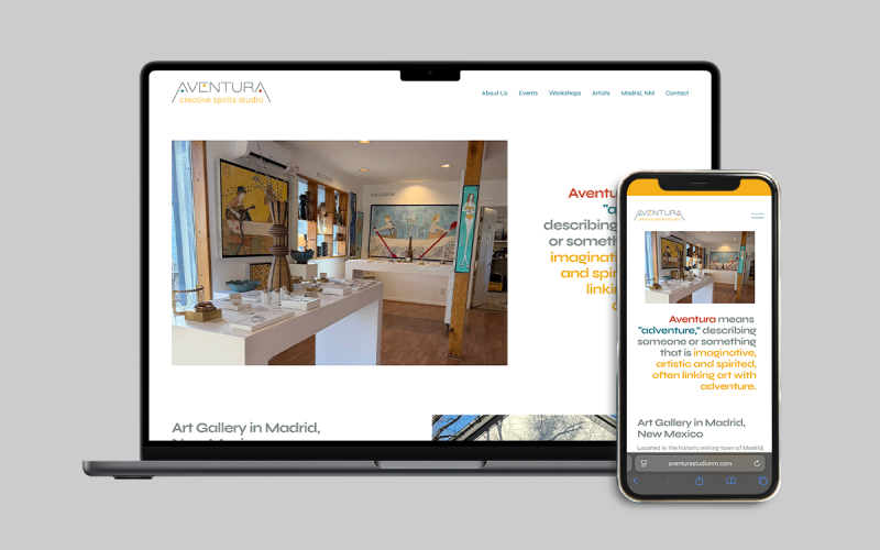 The Aventura Creative Spirits Studio website designed by Sullivan Creative